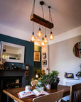Oak Beam Chandelier | Rustic Kitchen Island & Dining Lighting UK