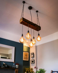 Oak Beam Chandelier | Rustic Kitchen Island & Dining Lighting UK