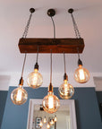 Oak Beam Chandelier | Rustic Kitchen Island & Dining Lighting UK