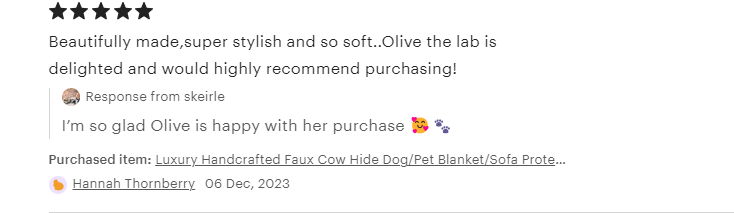 Moody Cow Reversible Pet Blanket | Faux Cowhide &amp; Sherpa | Handmade Luxury Throw for Dogs | Protects Furniture UK