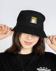 Jungle Black Cotton Bucket Hat for Adults