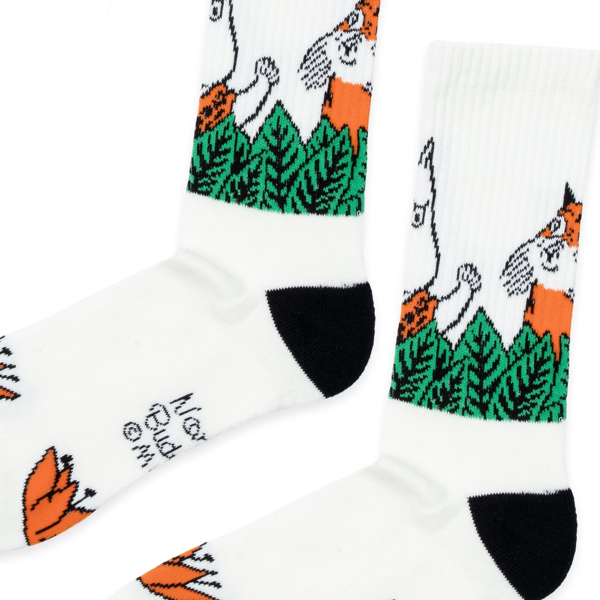 White Moomin Jungle Mens Retro Socks