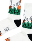 White Moomin Jungle Mens Retro Socks