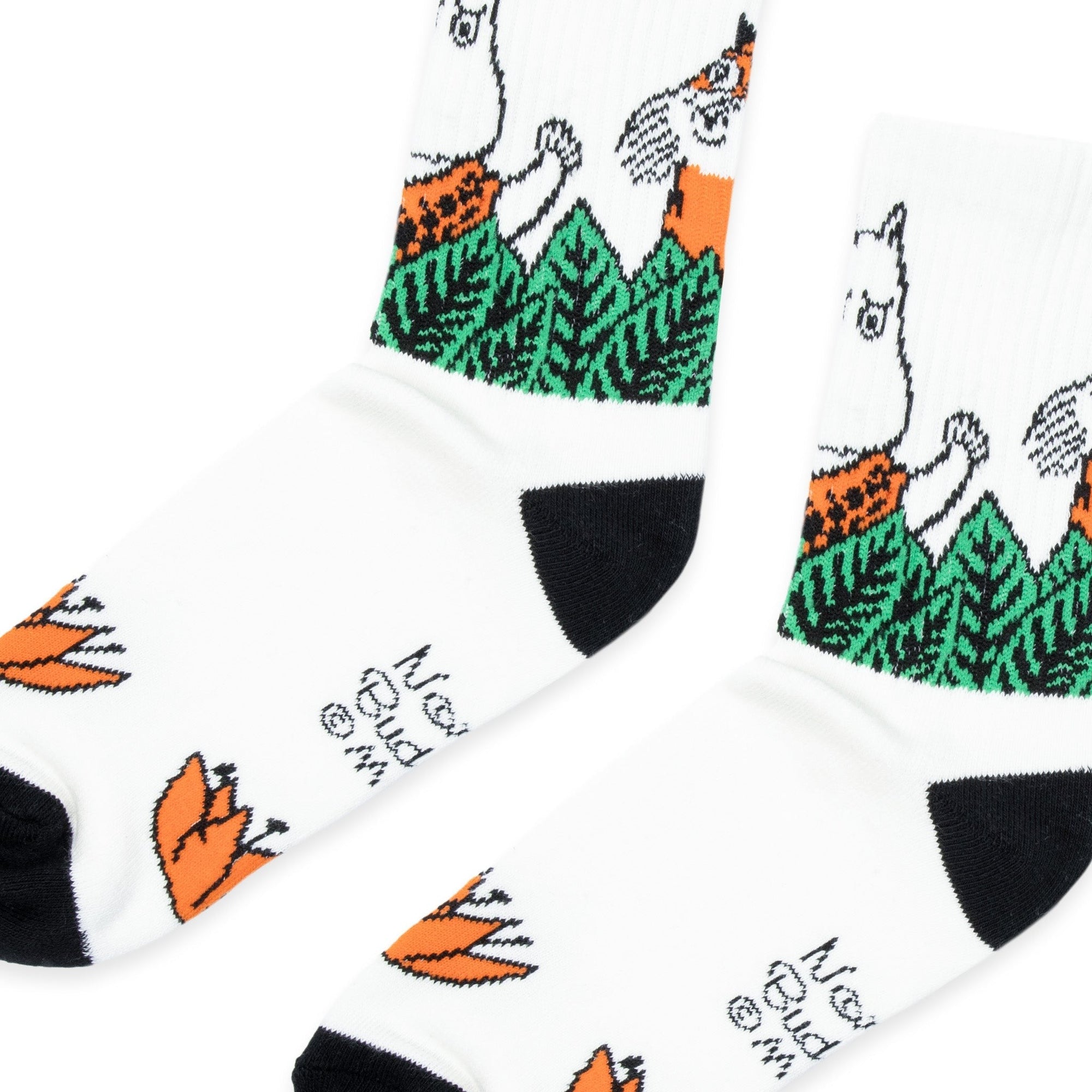 Jungle Retro Womens Socks in White