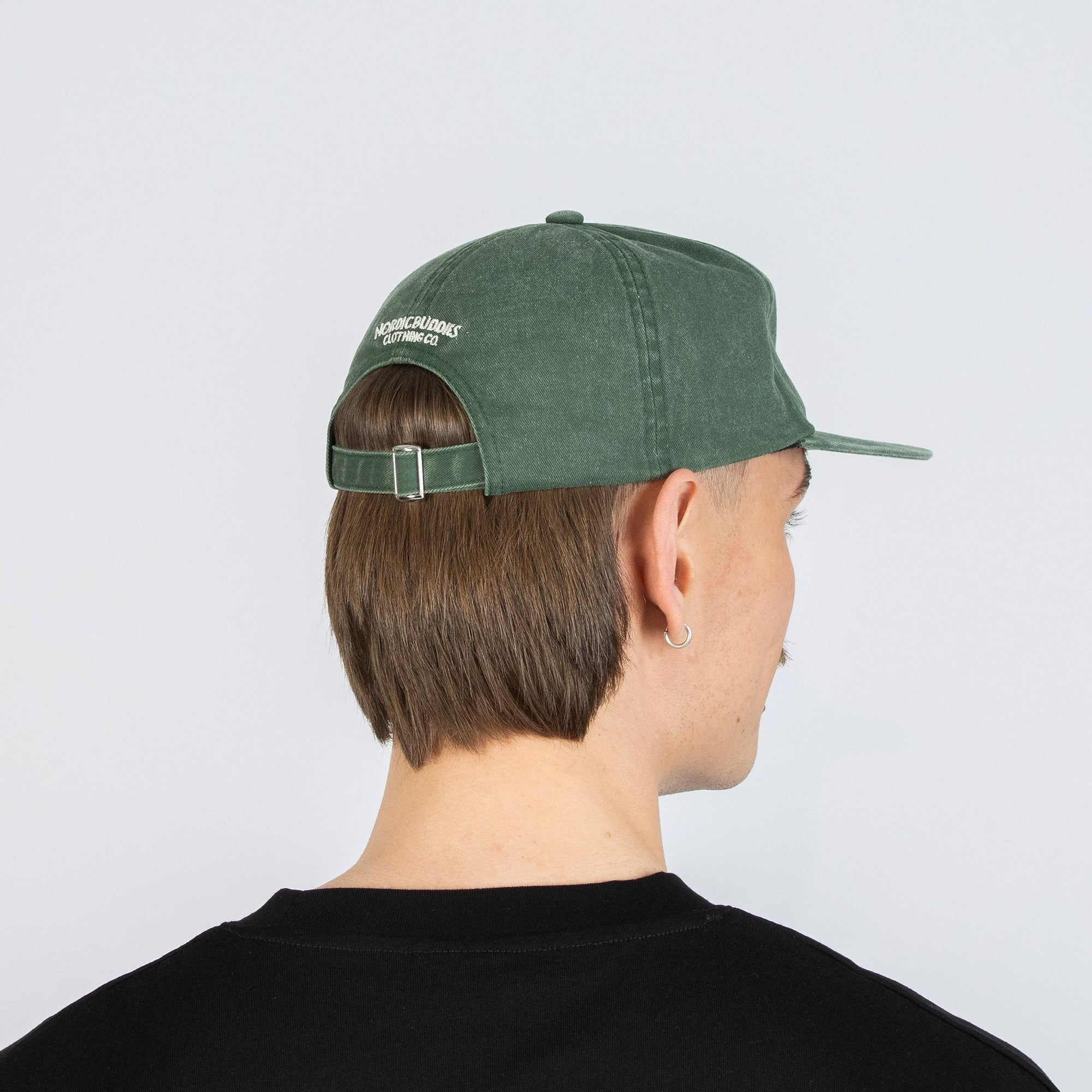 Washed Denim Cap in Denim Green