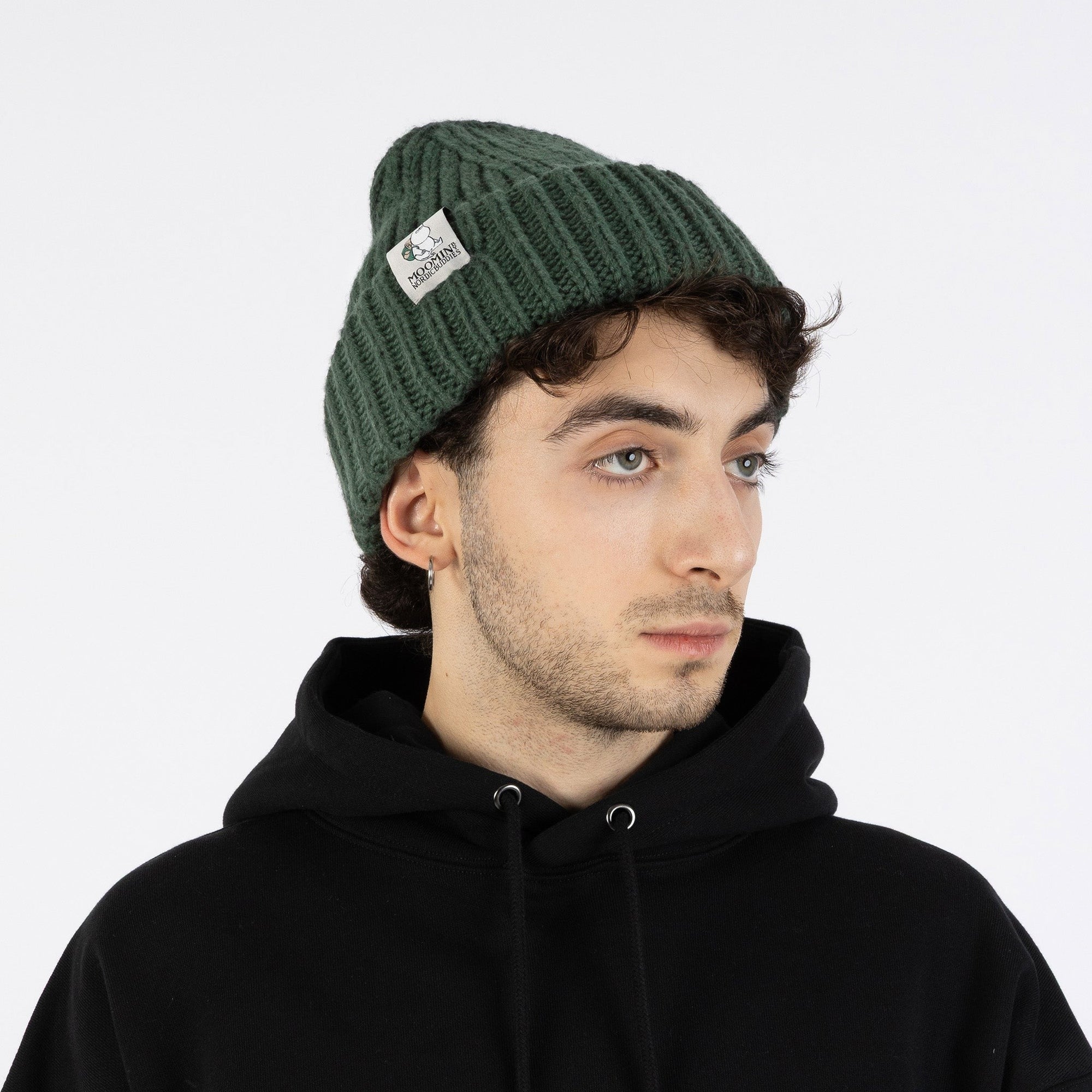 Moomintroll Chunky Knit Beanie in Green