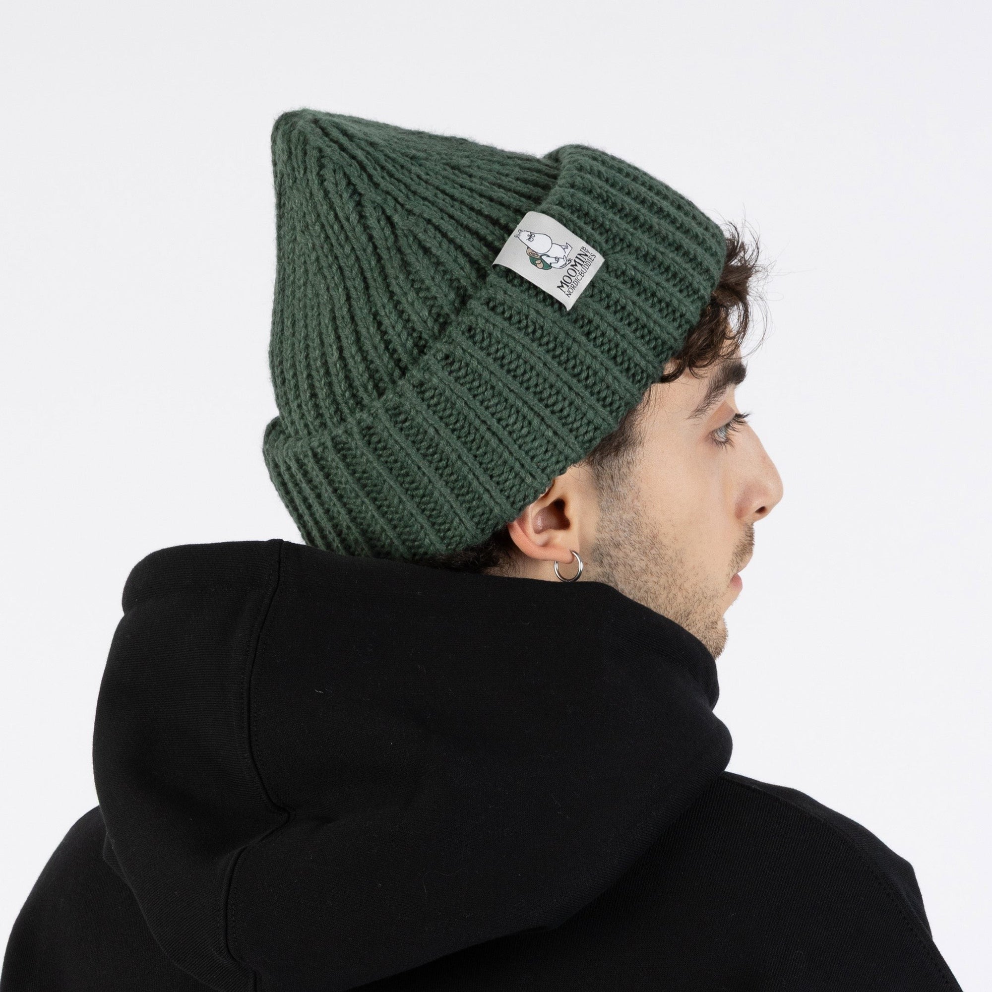 Moomintroll Chunky Knit Beanie in Green