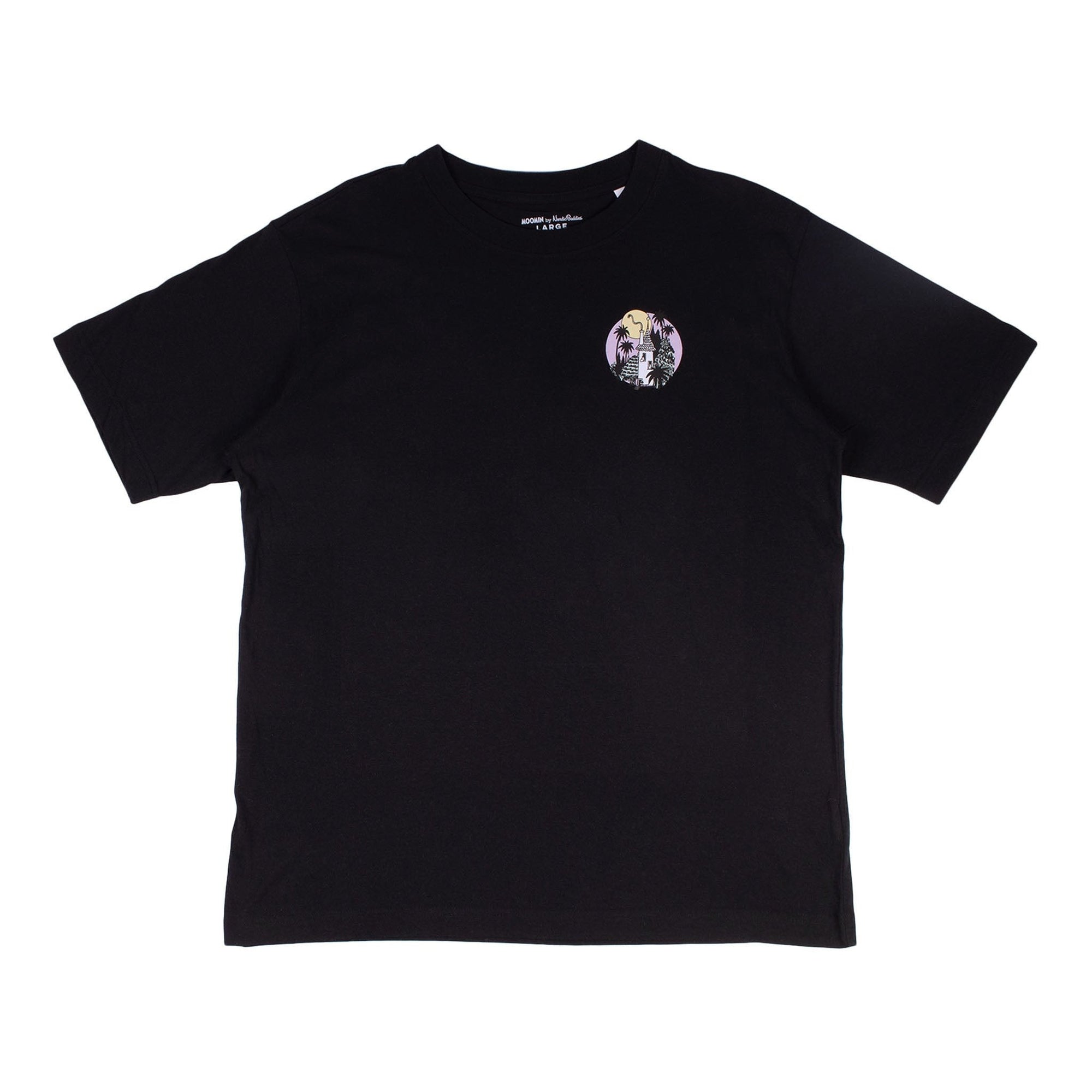 Moomintroll Jungle Black Cotton T Shirt