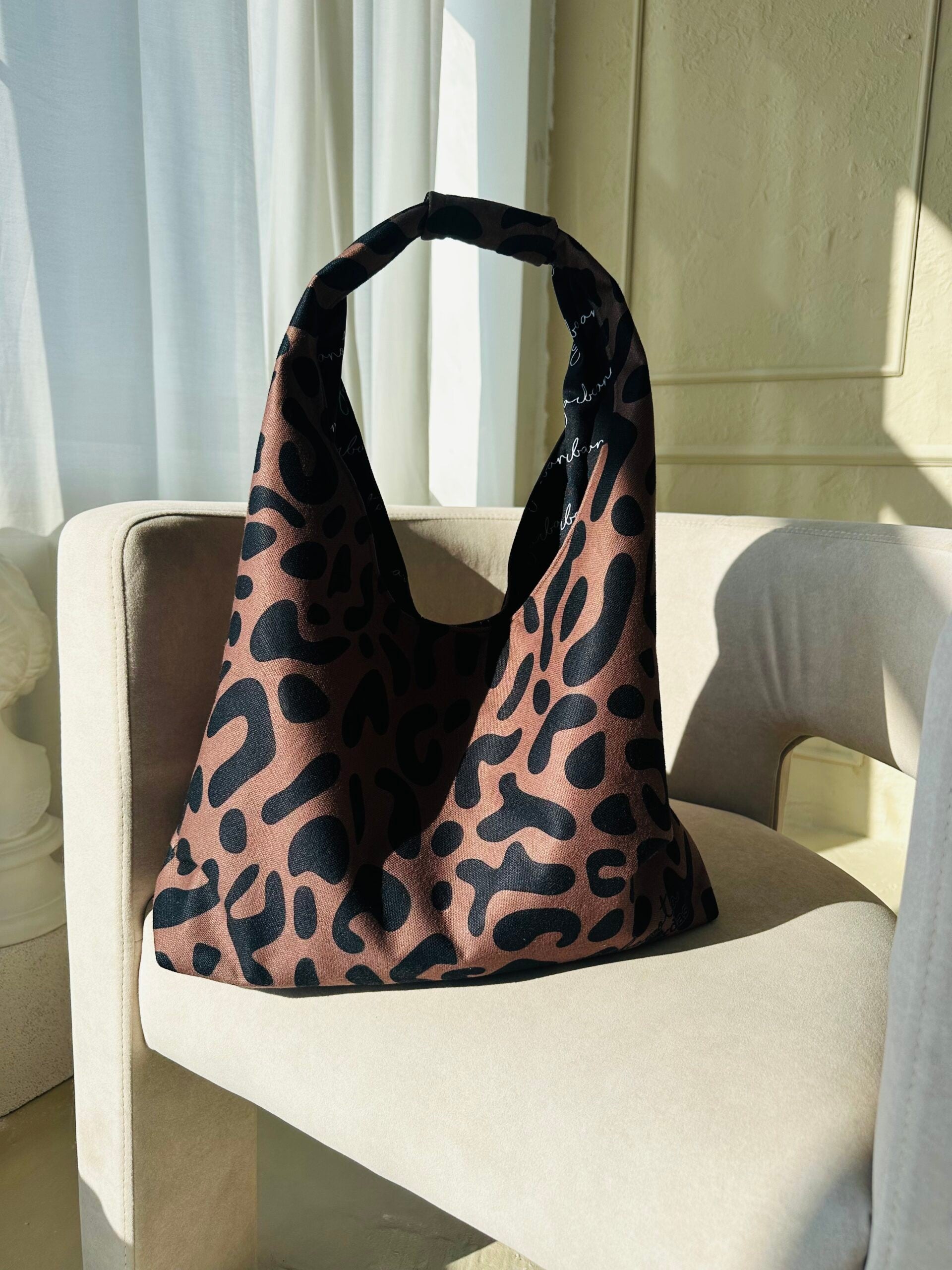 Classic Leopard Moon Bag