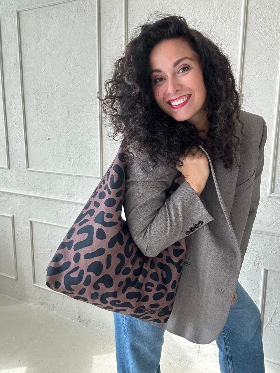 Classic Leopard Moon Bag