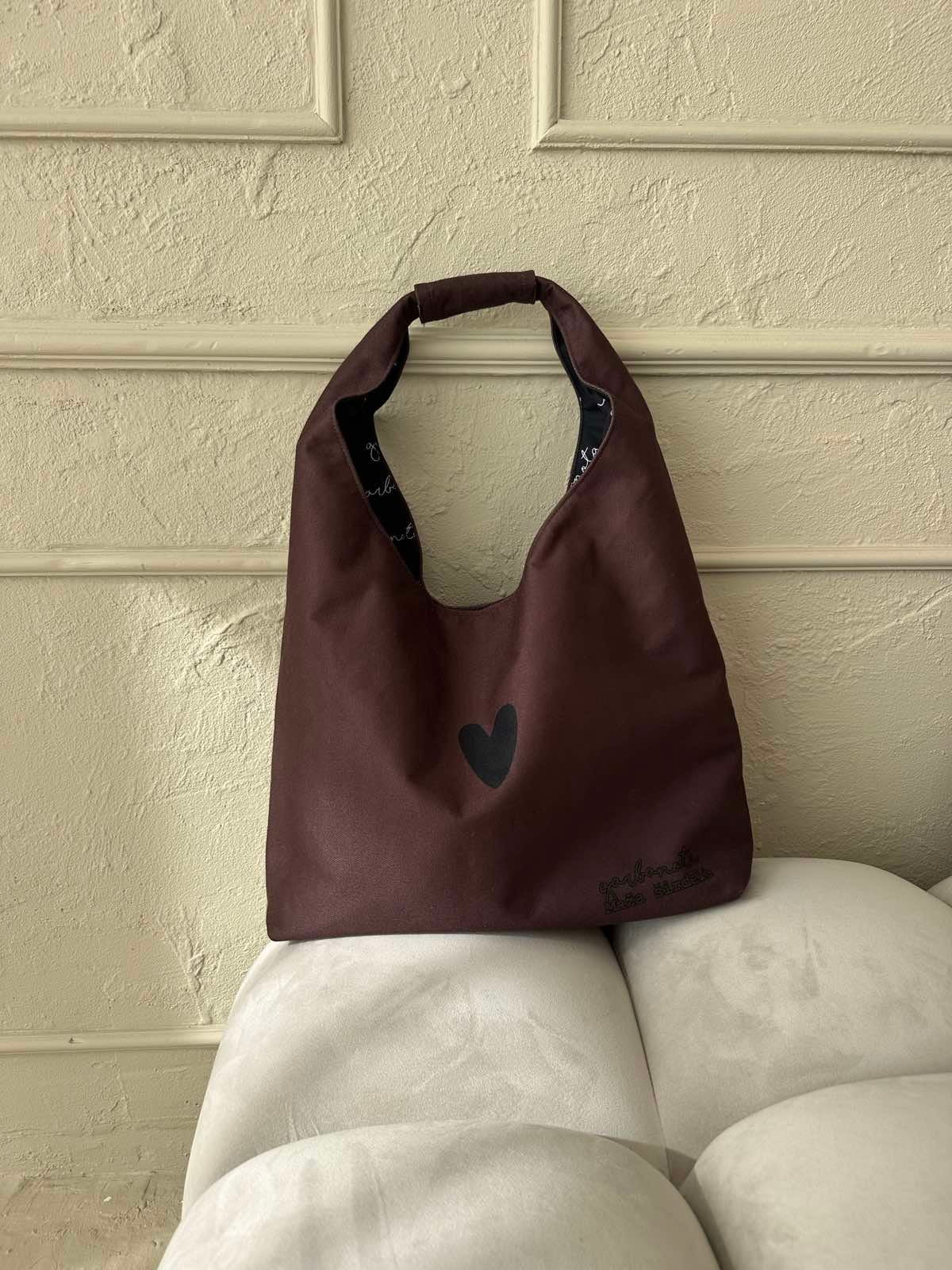 Moon Bag Heart in Brown
