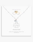 June Birthstone Necklace with Initial Charm – Moonstone Gift for Her