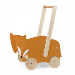Wooden Toy Cart with Fox Design