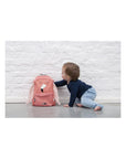 elegant mrs flamingo kids backpack with cotton lining and name tag detail