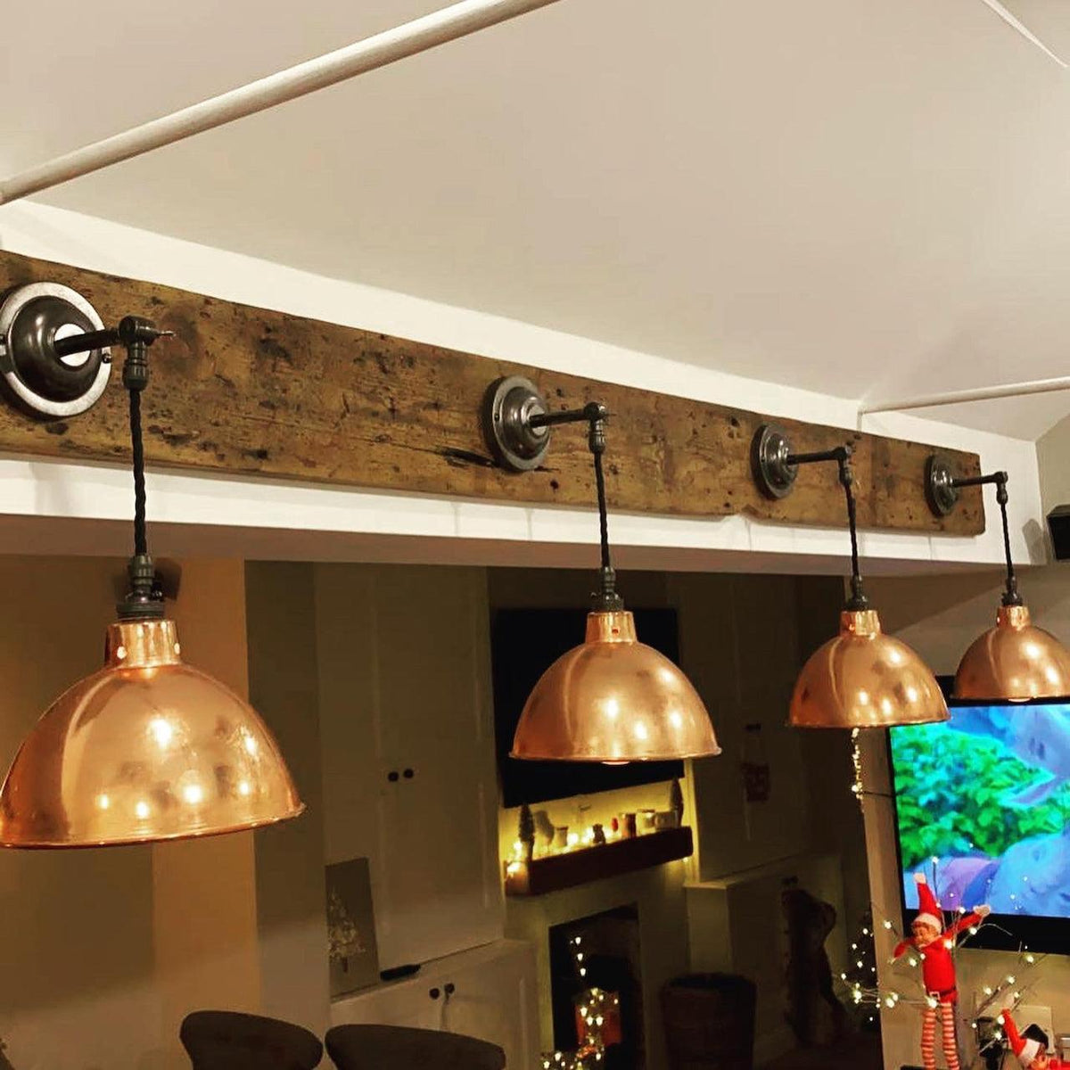 Multi Bulb Wooden Wall Light | Rustic Kitchen, Dining & Feature Lighting UK
