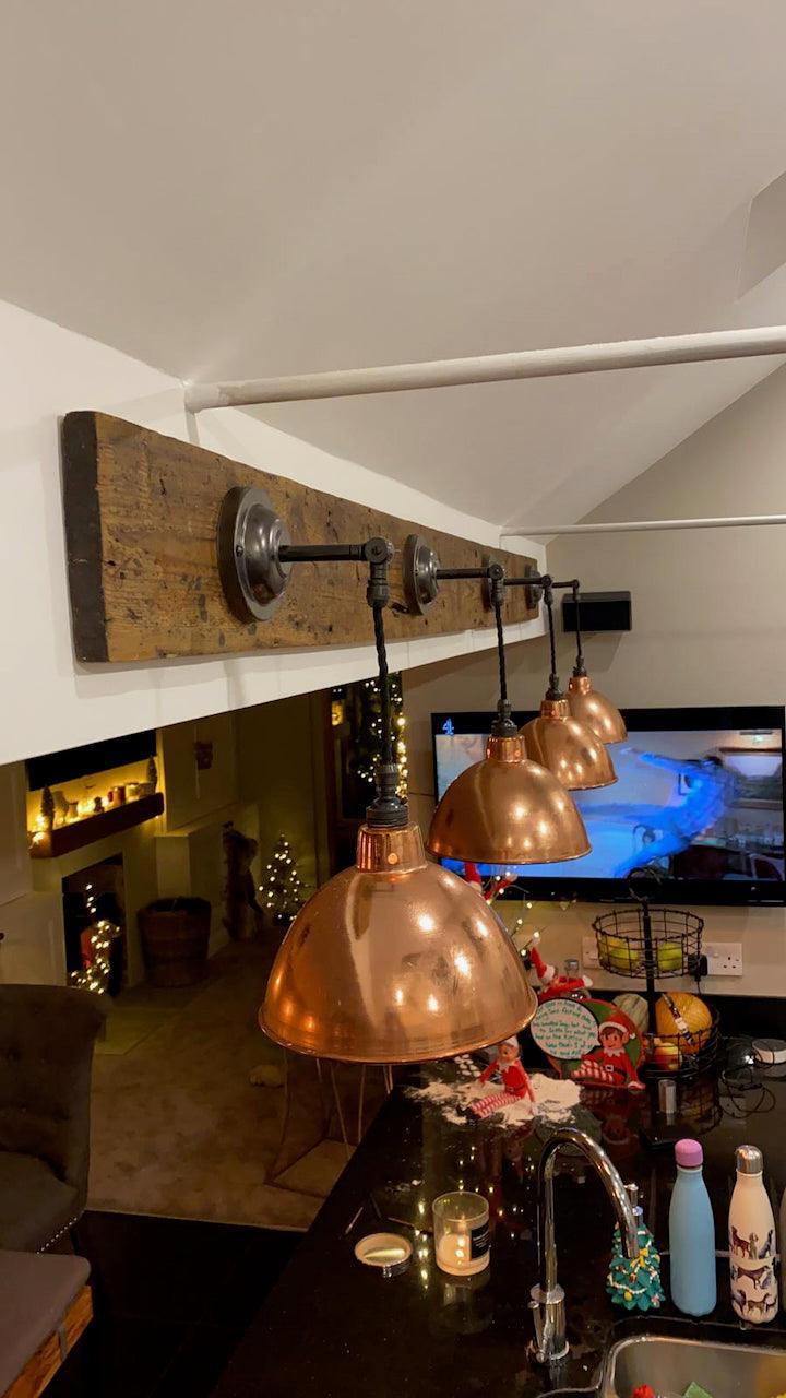 Multi Bulb Wooden Wall Light | Rustic Kitchen, Dining &amp; Feature Lighting UK