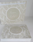 Hospital Bag Organiser Pouches - Unisex Beige Leaf Print