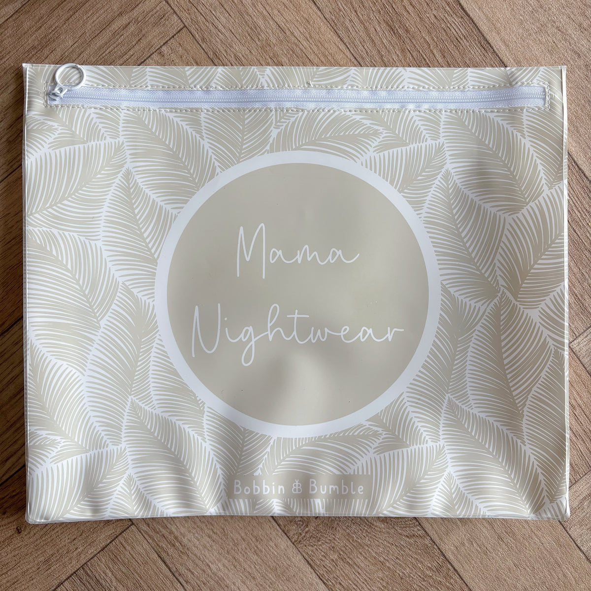 Hospital Bag Organiser Pouches - Unisex Beige Leaf Print