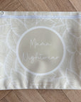 Hospital Bag Organiser Pouches - Unisex Beige Leaf Print