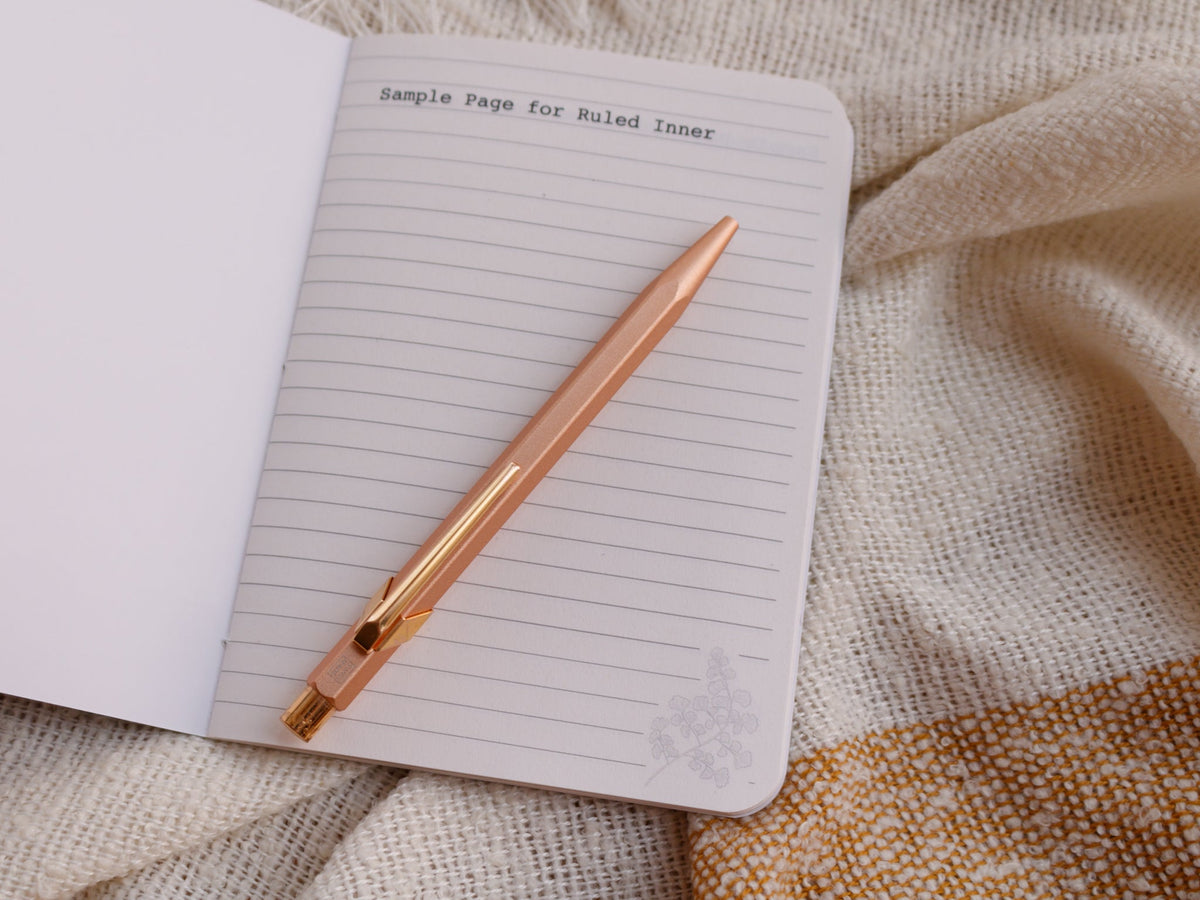 A6 Handmade Notebook with Mushroom &amp; Fern Design