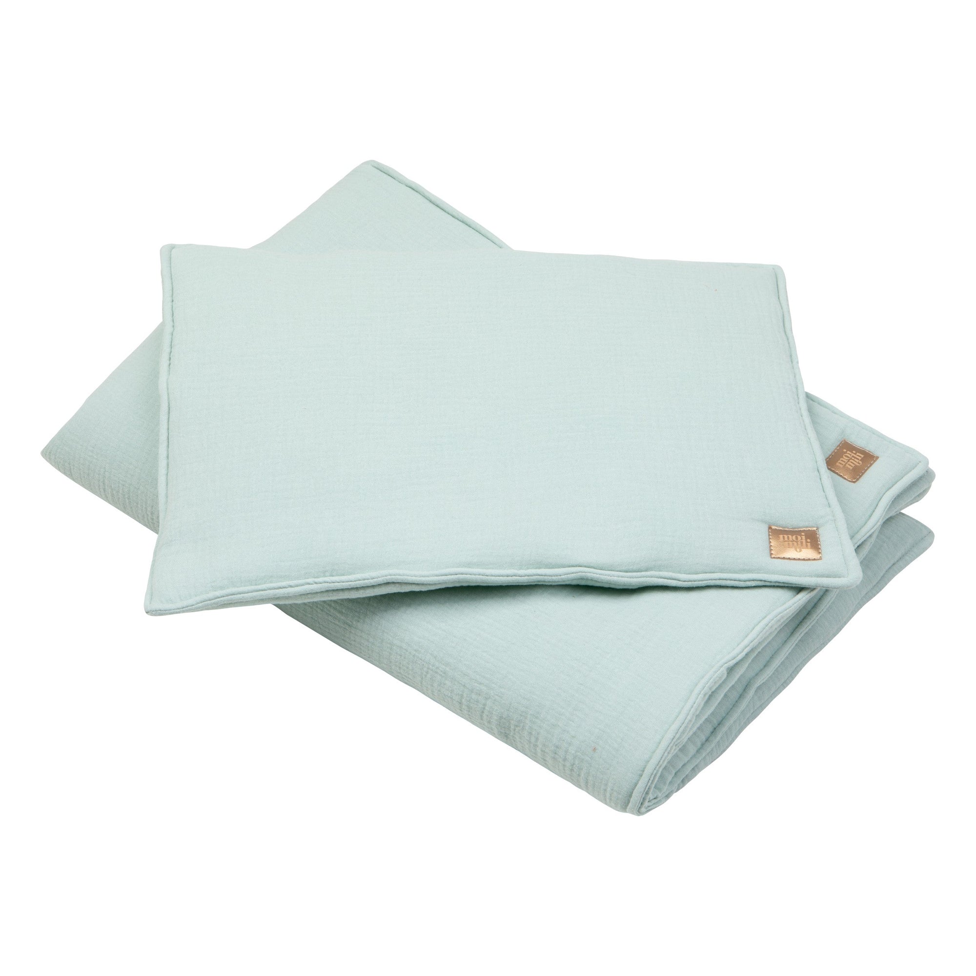 Mint Muslin Baby Blanket and Pillow Set