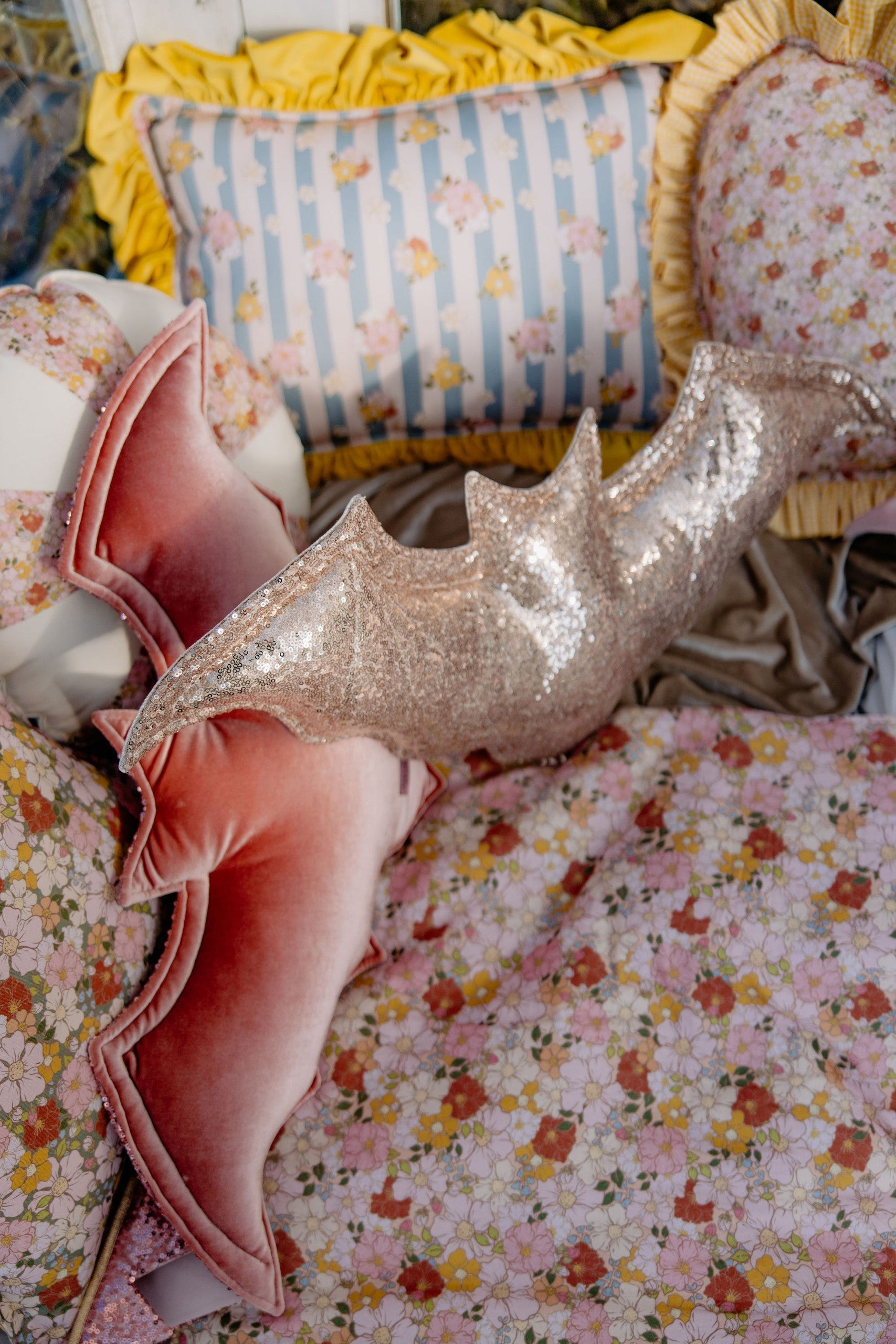 Muslin Baby Blanket and Pillow Set Spring Garden