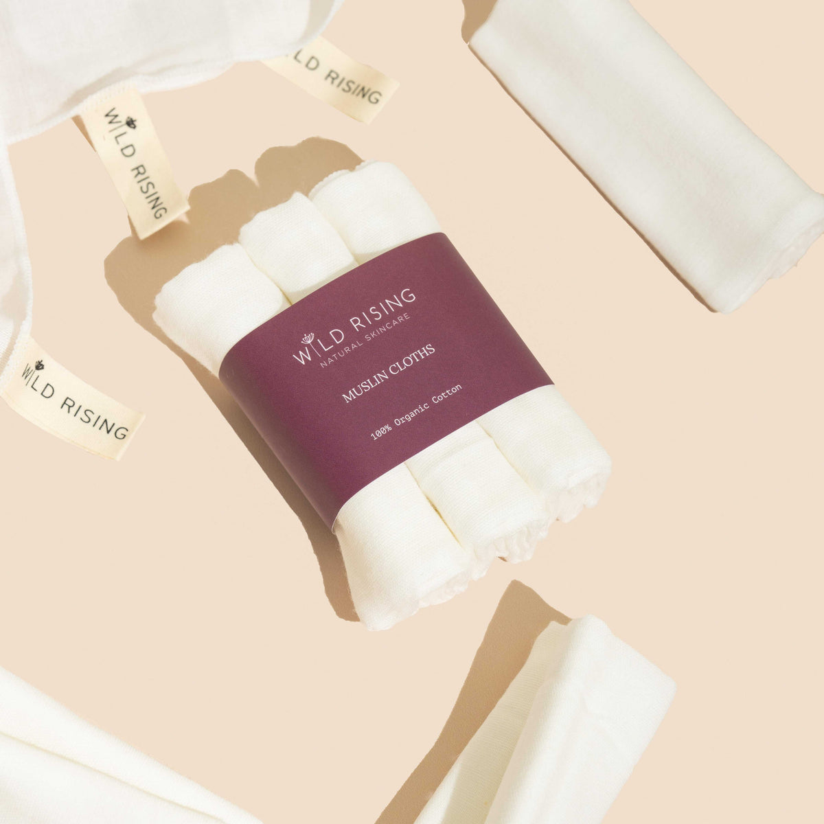 3 Organic Cotton Muslin Cleansing Cloths