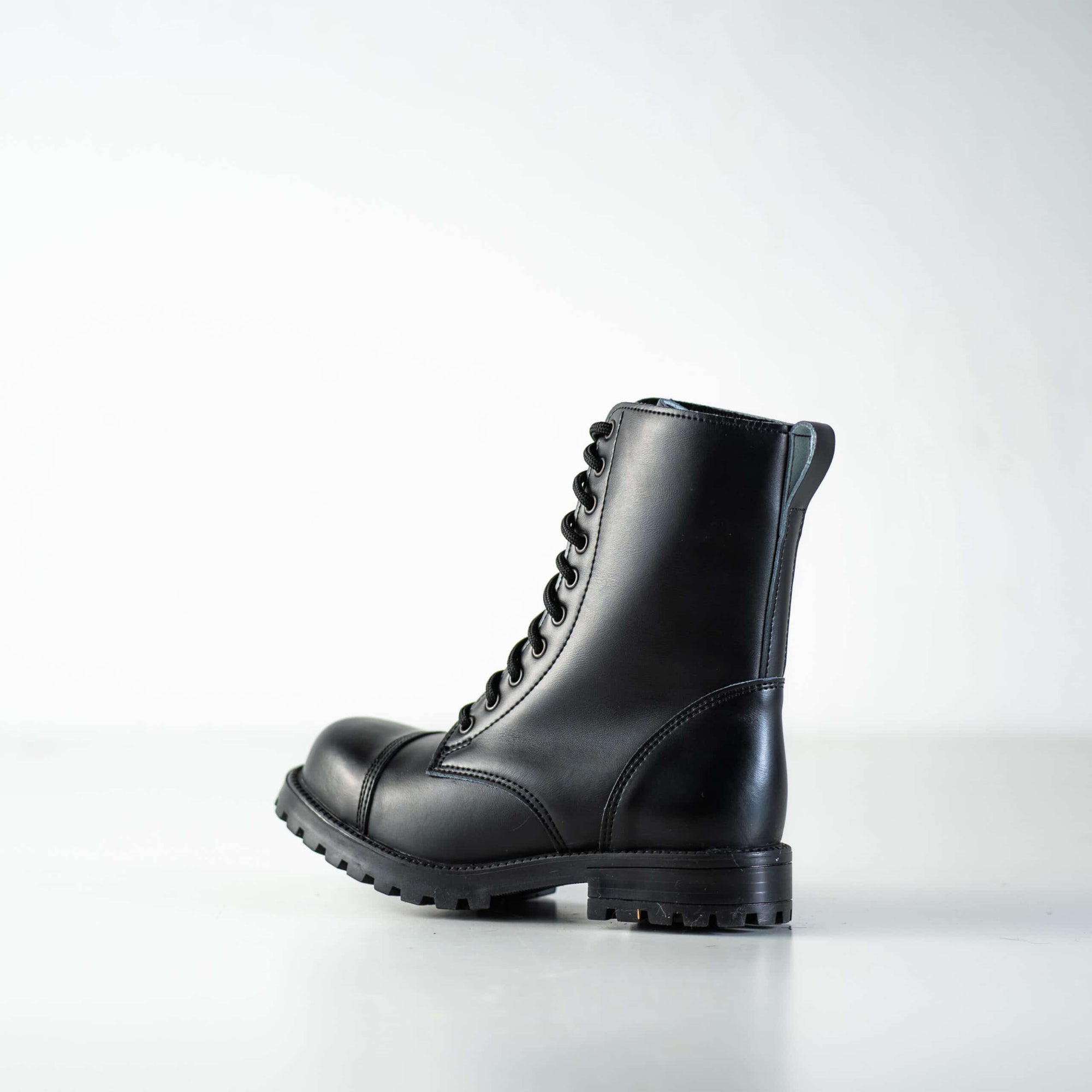 Black Leather Punk Style Boots