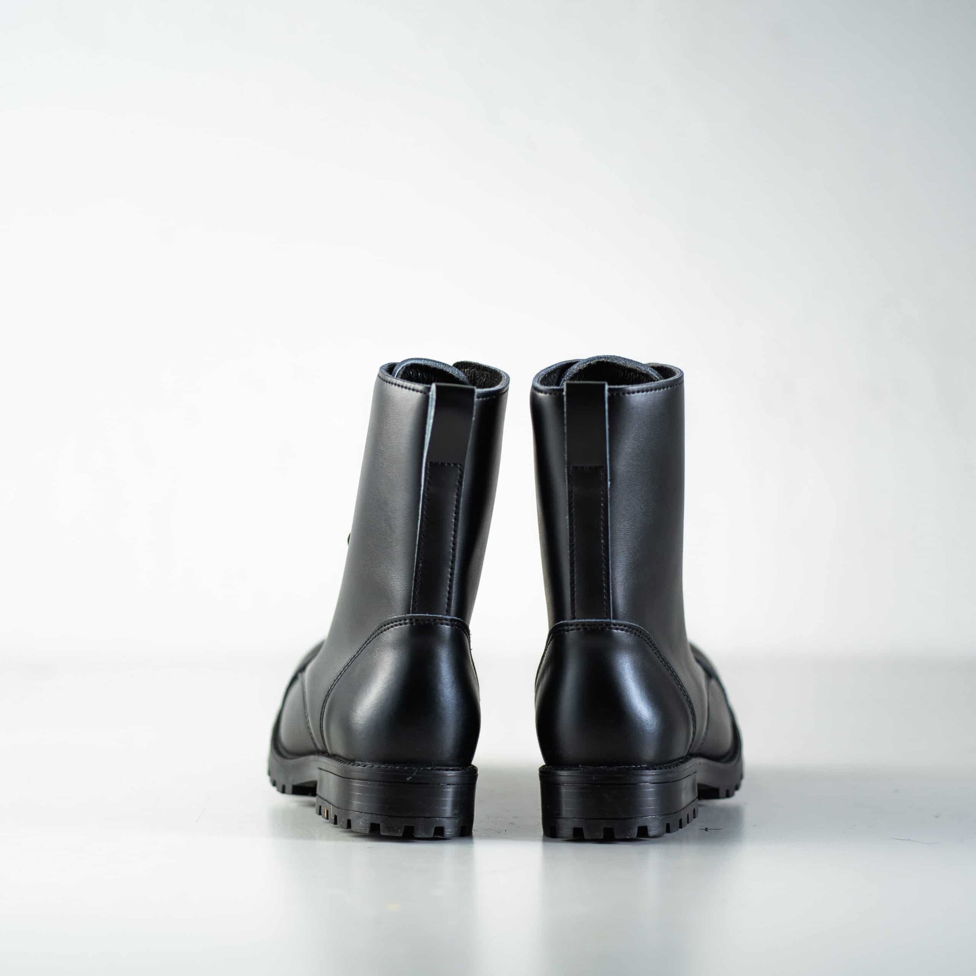 Black Leather Punk Style Boots