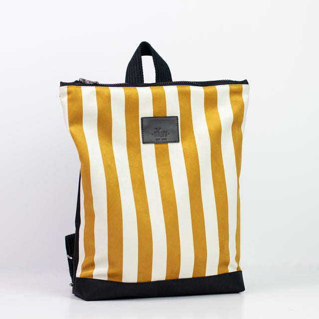 Kids Backpack in Yellow and White Stripes