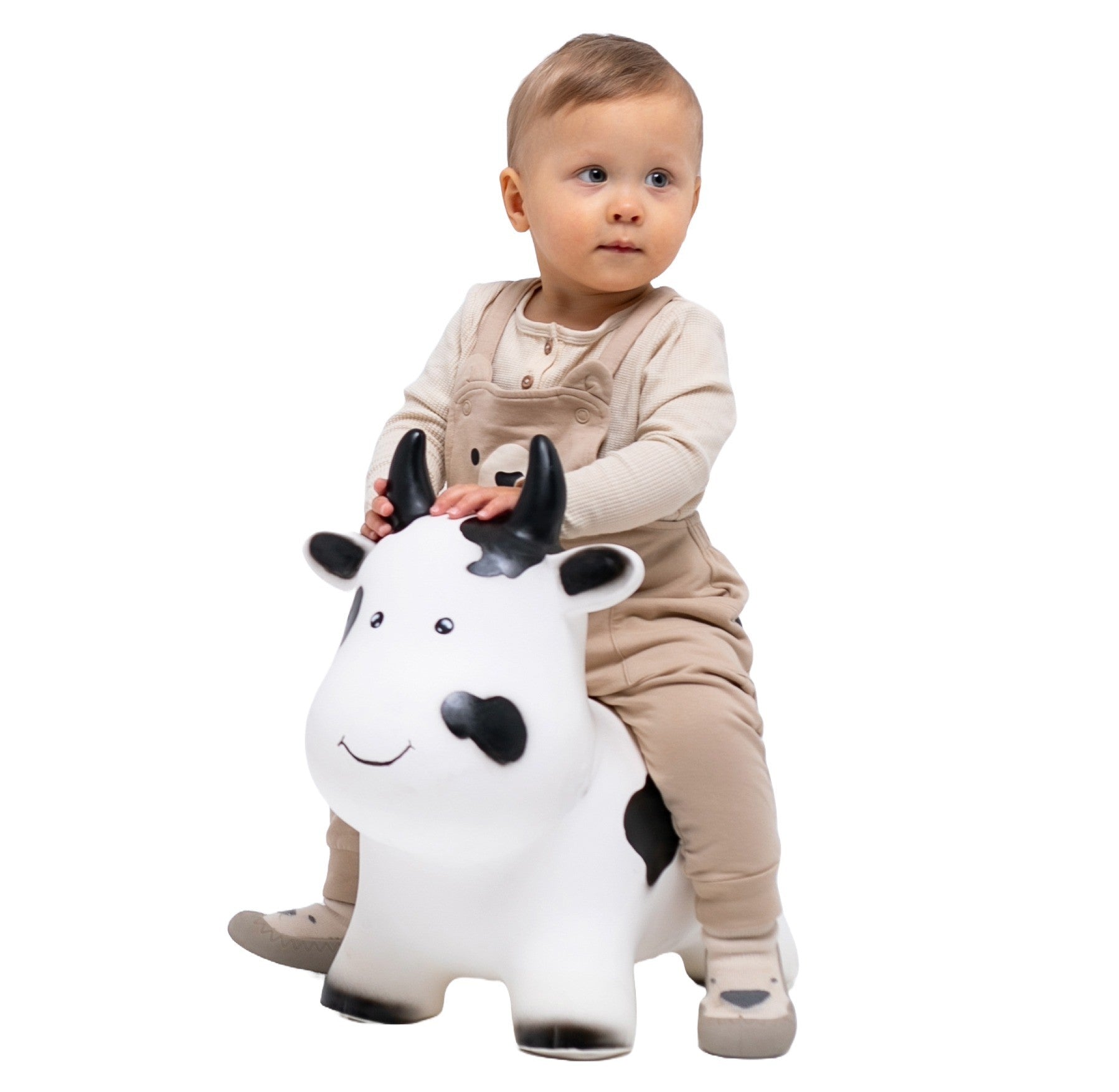 White Cow Bouncer Toy for Active Toddlers