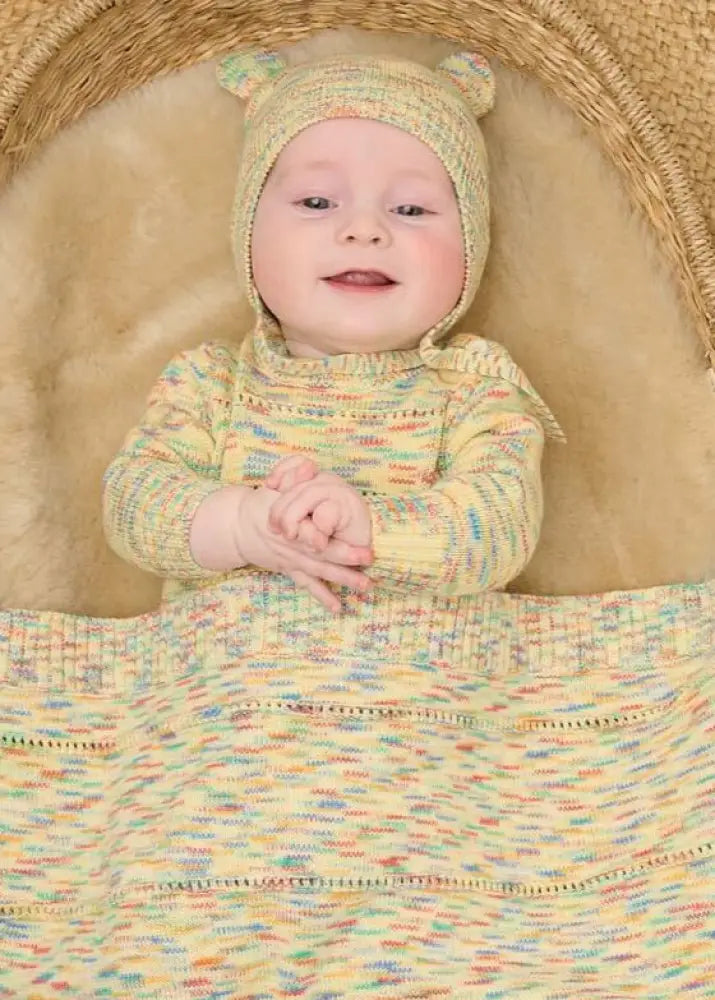 Space-Dye Organic Cotton Knitted Baby Onesie