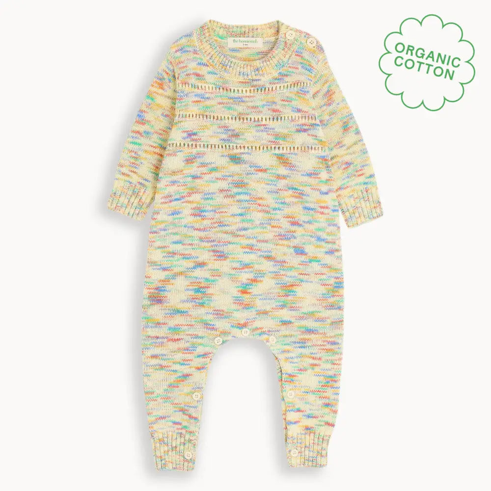 Space-Dye Organic Cotton Knitted Baby Onesie