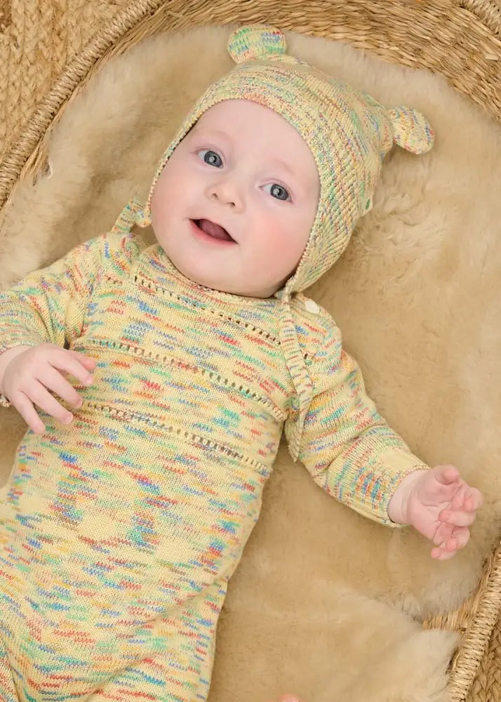 Space-Dye Organic Cotton Knitted Baby Onesie