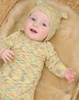 Space-Dye Organic Cotton Knitted Baby Onesie
