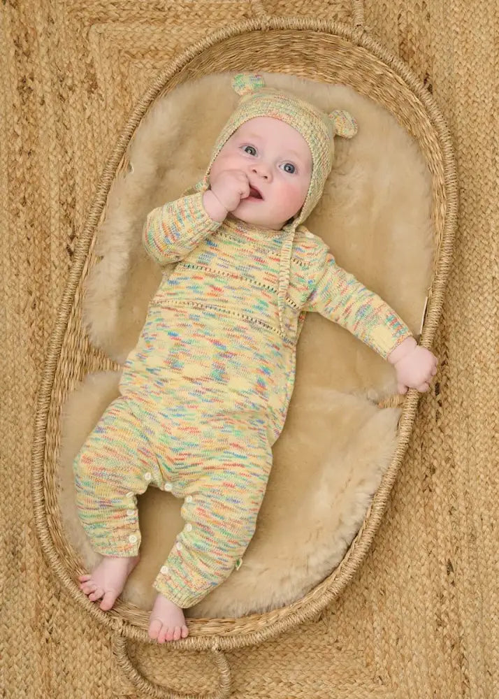 Space-Dye Organic Cotton Knitted Baby Onesie