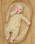 Space-Dye Organic Cotton Knitted Baby Onesie