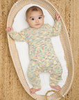 Space-Dye Organic Cotton Knitted Baby Onesie