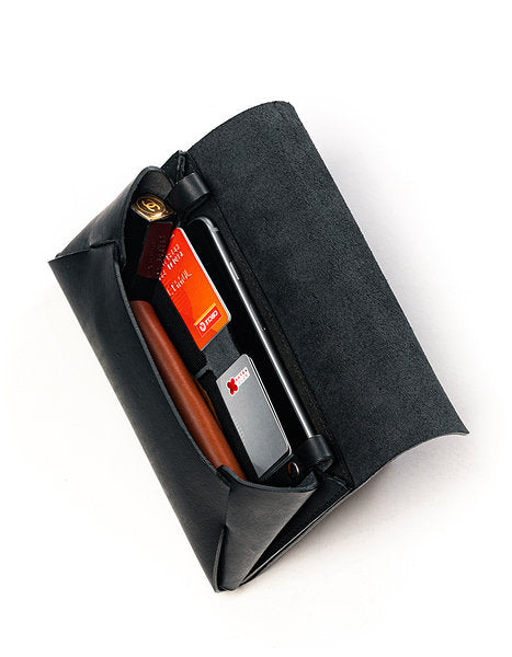 Versatile Leather Clutch Wallet with Adjustable Strap