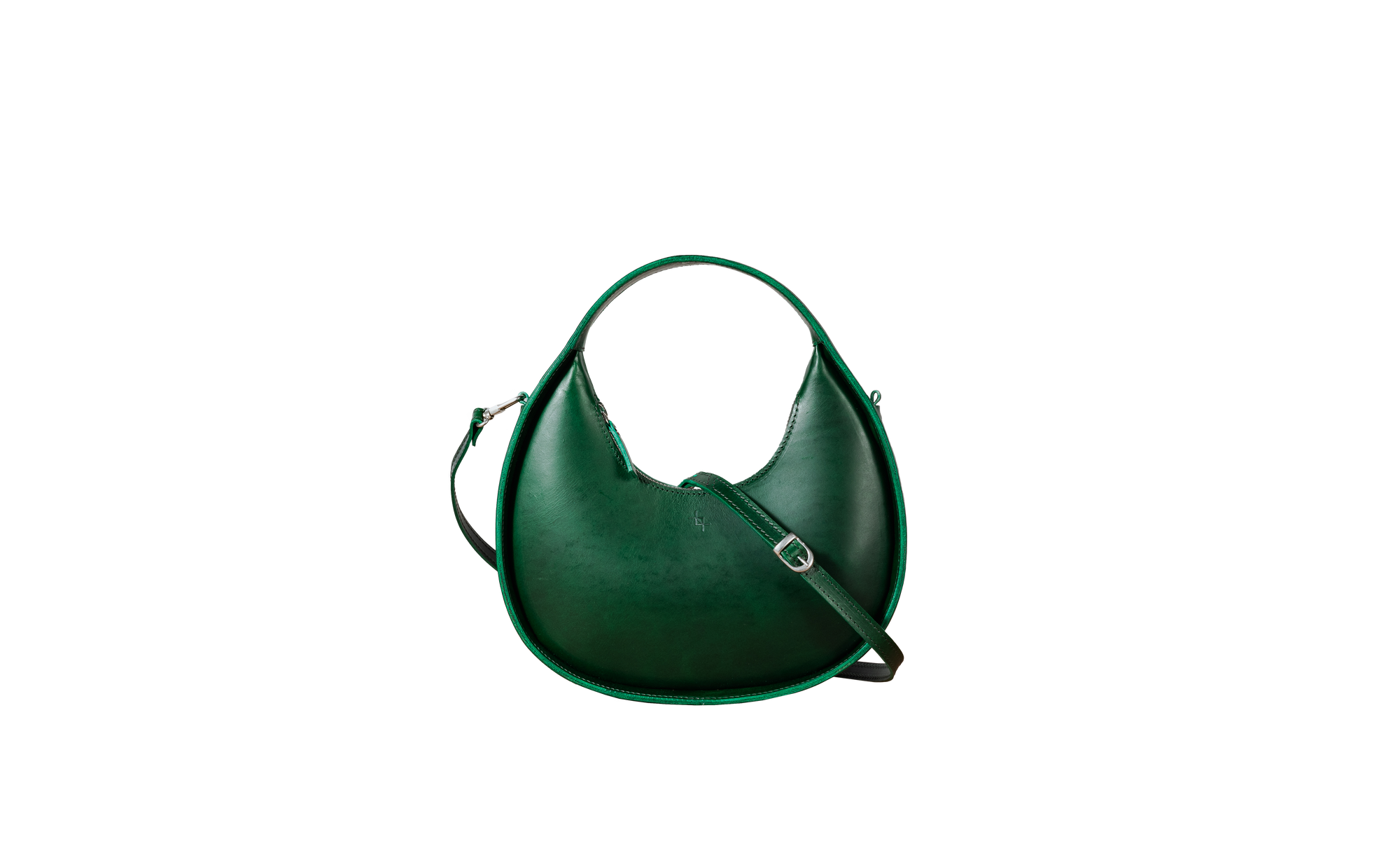 Mini Moon Leather Handbag in Moss