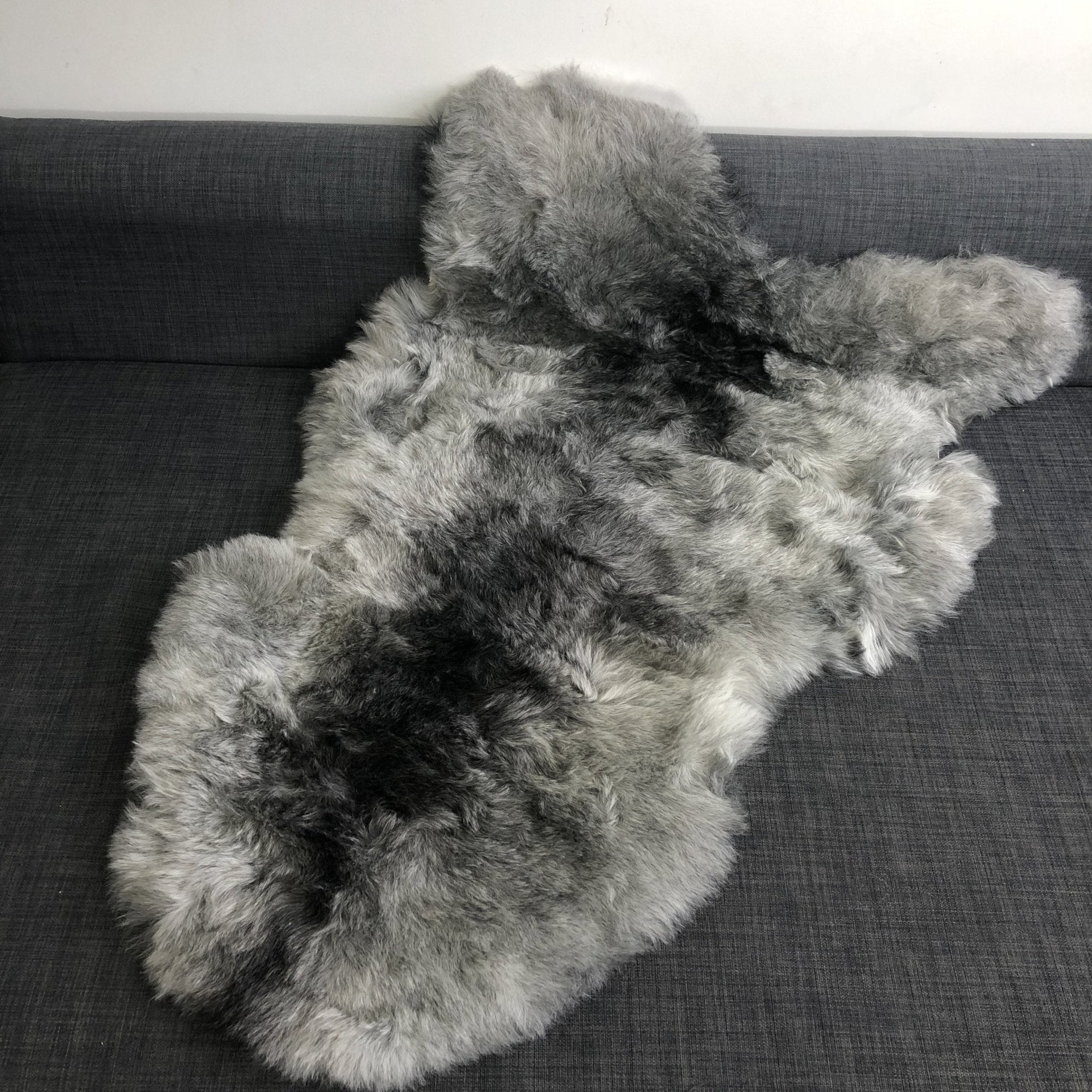 Luxury natural grey Icelandic sheepskin rug, premium undyed shorn 50mm sheep hide, ethical free-range organic fur throw by Wildash London at brixbailey.com