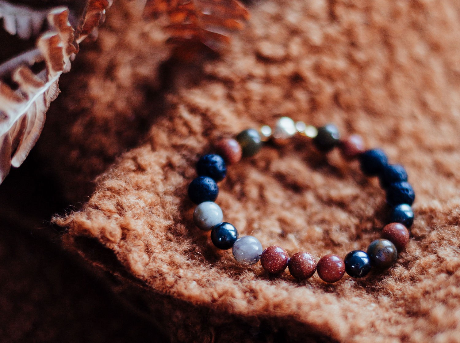 Natural Lava Stone Bracelet Magic Autumn