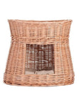 Cozy Natural Wicker Cat House with Cushions