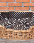 Eco Friendly Handwoven Wicker Dog Bed with Cushion