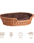 Eco Friendly Handwoven Wicker Dog Bed with Cushion