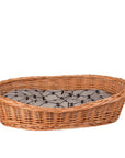 Cozy Natural Wicker Dog Bed With Cushion