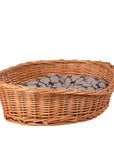 Cozy Natural Wicker Dog Bed With Cushion