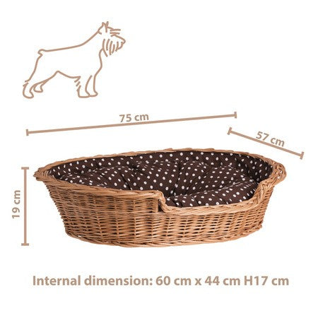 Eco Friendly Handwoven Wicker Dog Bed with Cushion