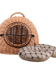 Cozy Natural Wicker Pet Carrier with Cushion