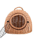 Cozy Natural Wicker Pet Carrier with Cushion